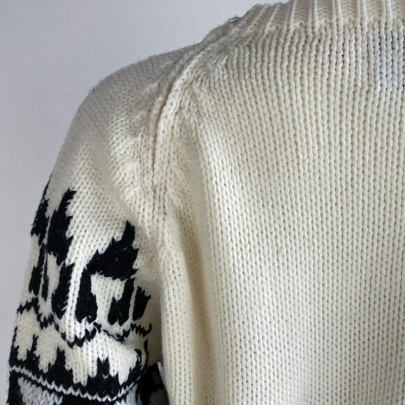 Vintage Kari Lynn Virgin Acrylic Geometric Print Fairisle Zip Shoulder Pullover - Picture 4 of 7